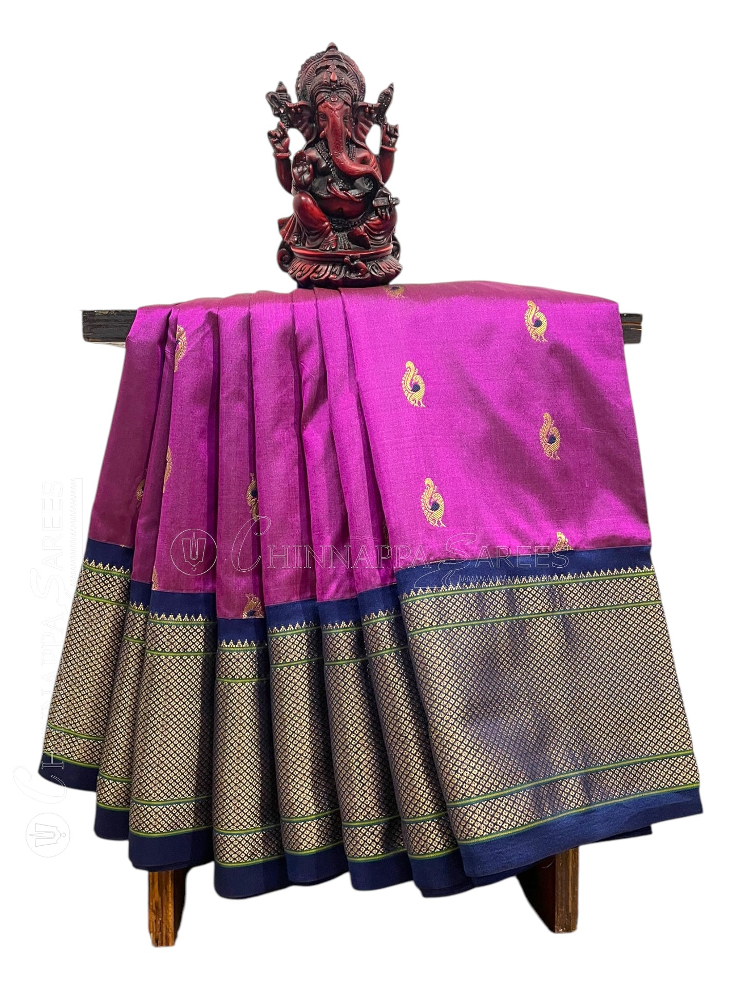 Kala Paithani Magenta Silk Pure Sarees