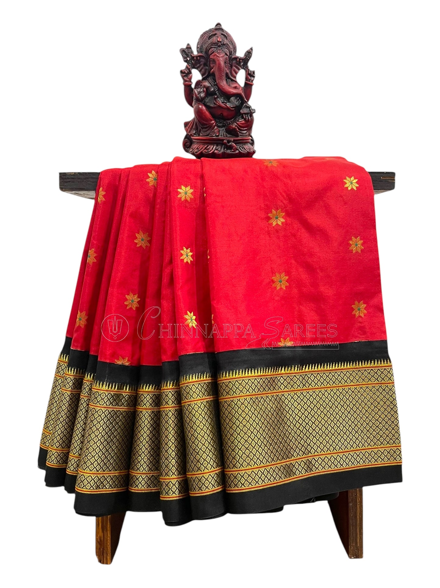 Paithani Classy Red Pure Silk Saree