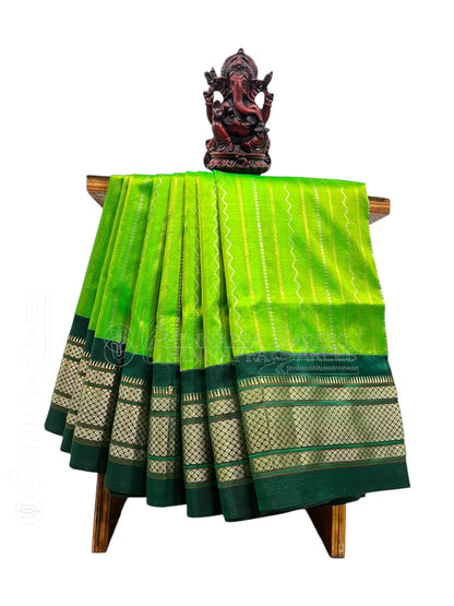 Pure Paithani Emerald Green Silk Saree