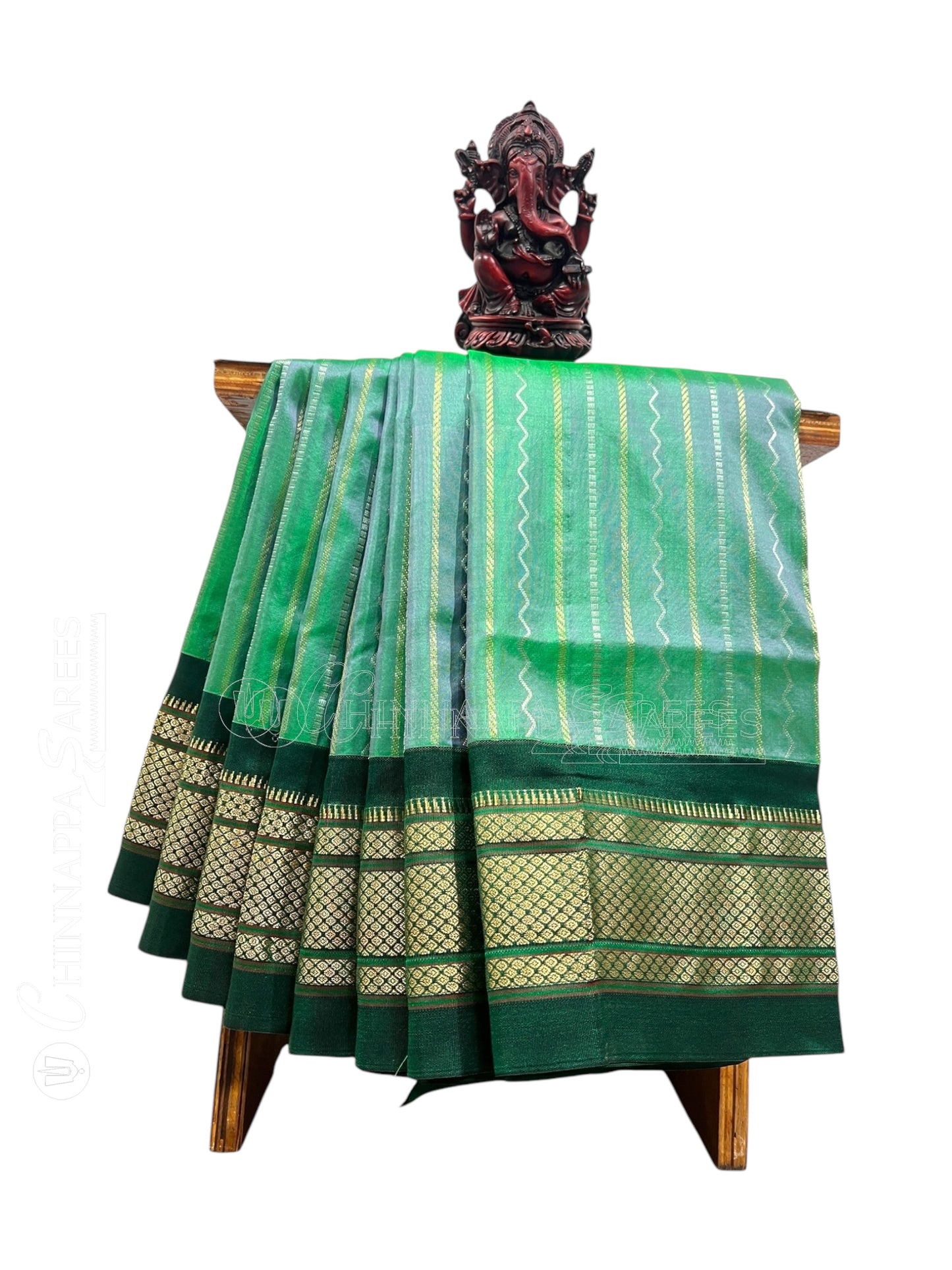 Pure Paithani Persian Green Silk Saree