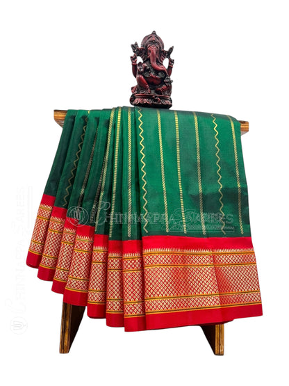 Pure Paithani Dark Green Silk Saree