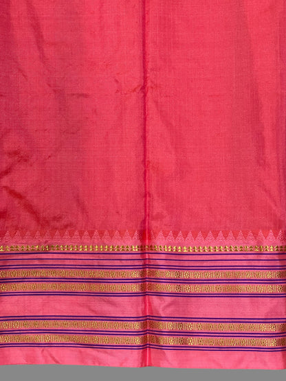 Narayanpet checks Rama Blue Pure Silk Saree