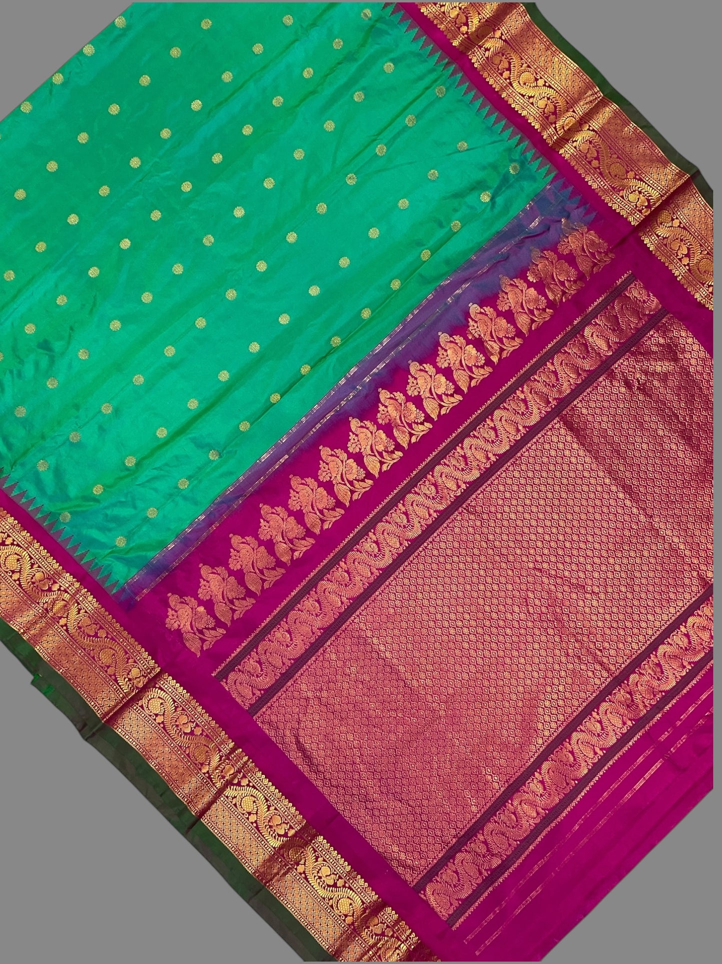 Shilpi Border Light Green Pure Silk Saree