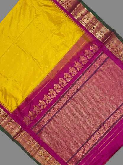 Shilpi Border Golden Yellow Pure Silk Saree