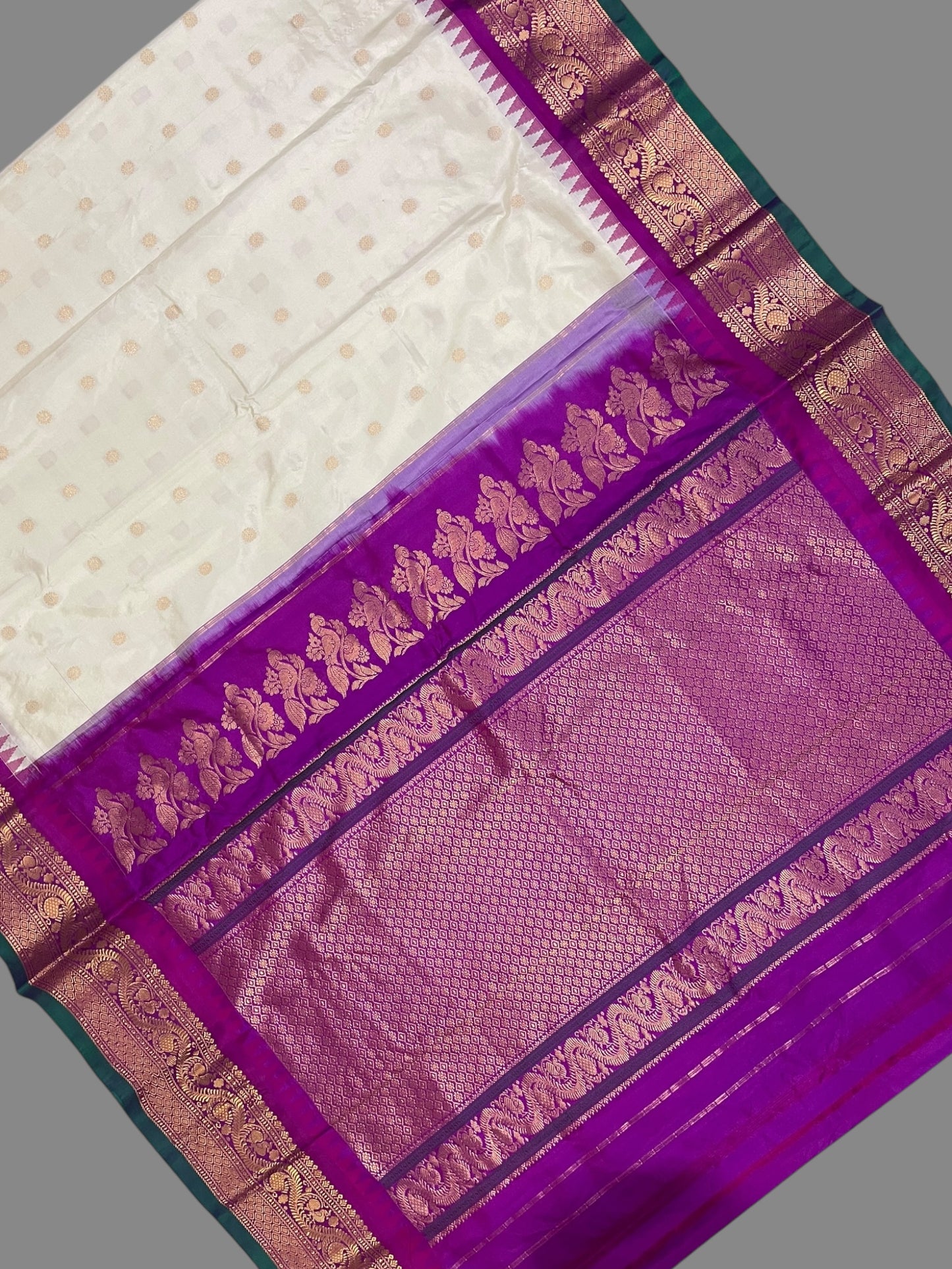 Shilpi Border Half White Pure Silk Saree