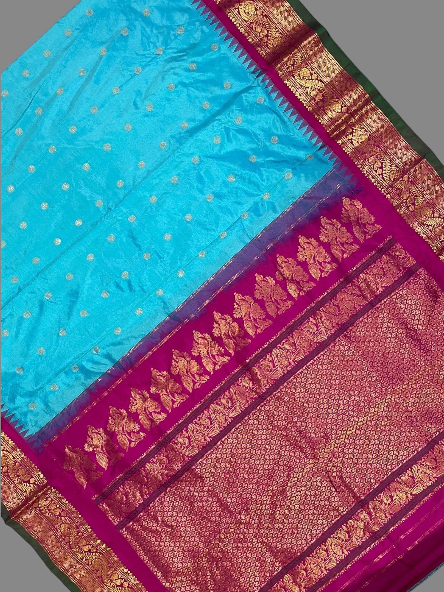 Shilpi Border Blue 1 Pure Silk Saree