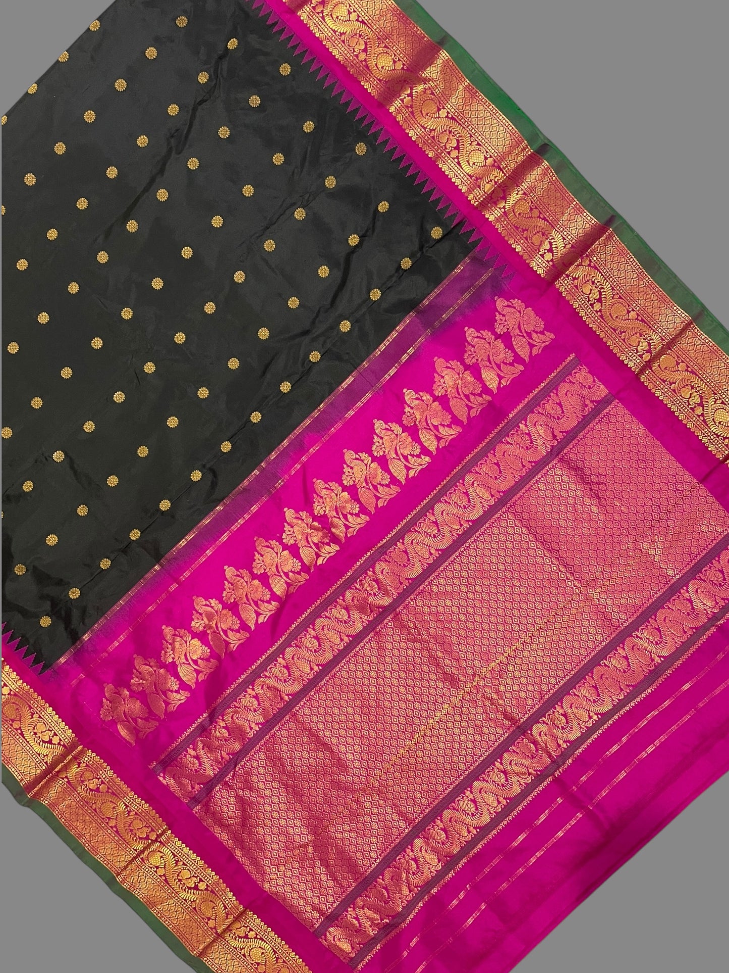 Shilpi  Border Black Pure Silk Saree