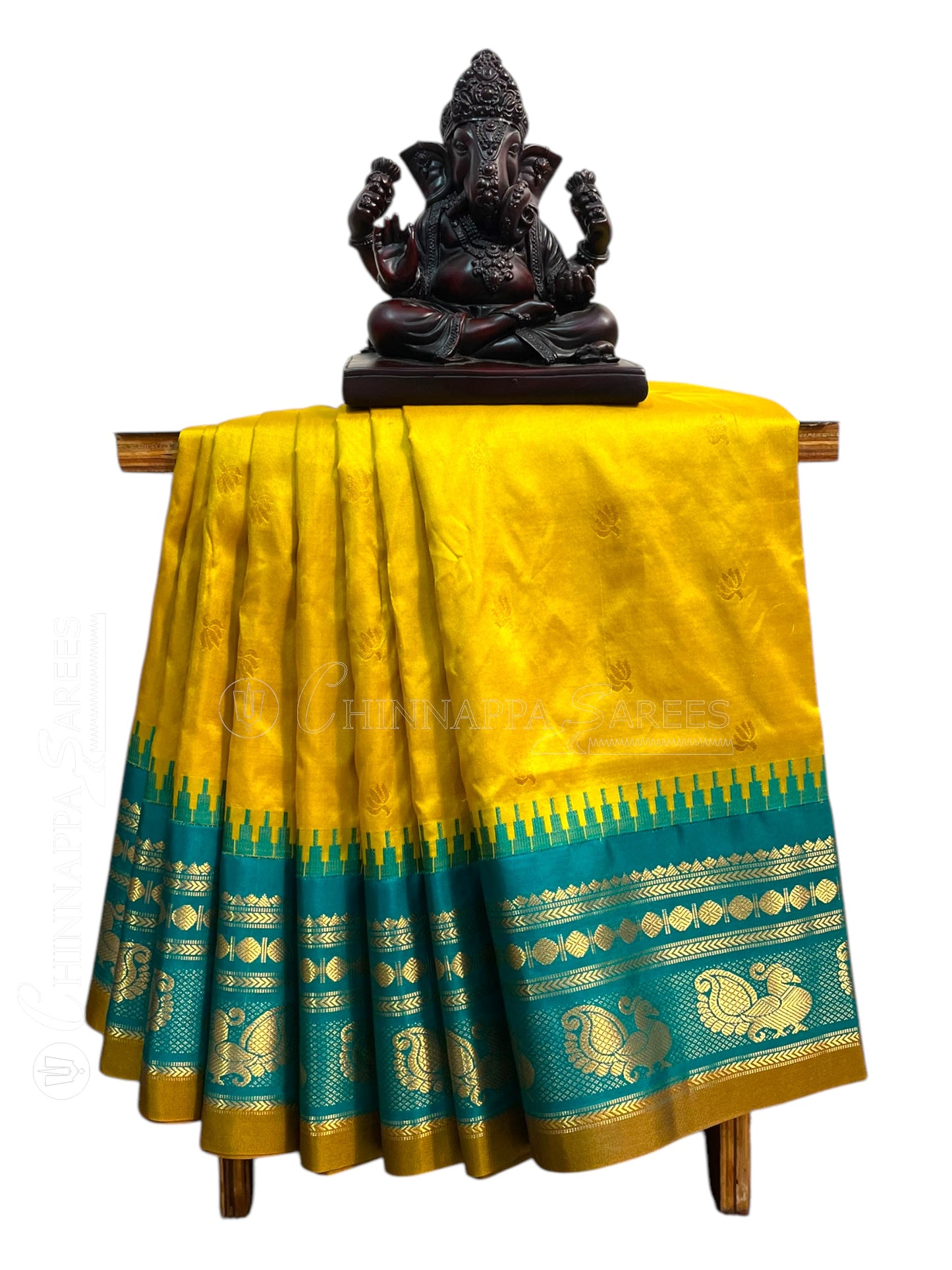 Mahalaxmi Border Canary Pure Silk Saree