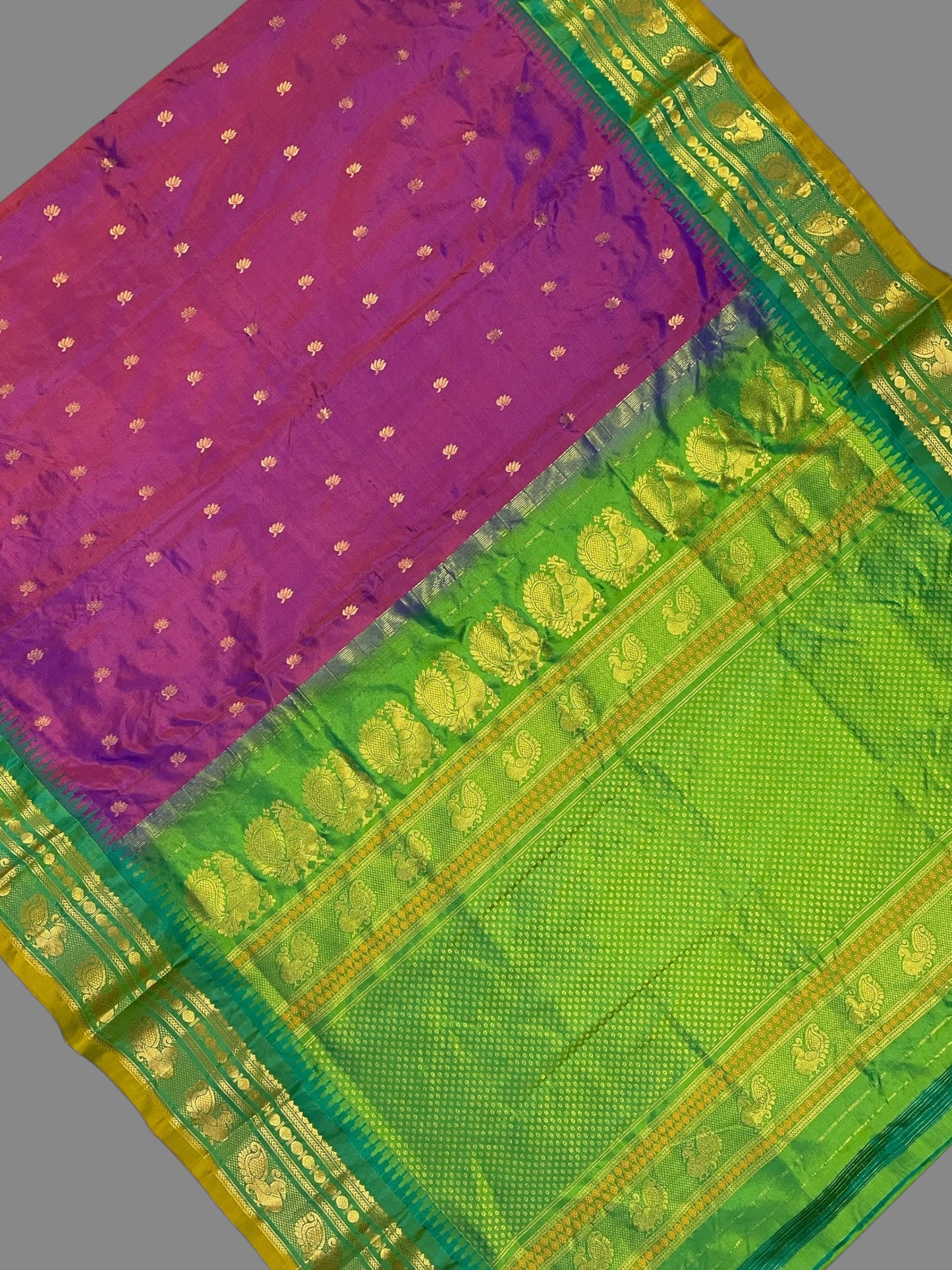 Mahalaxmi Border Magenta Pure Silk Saree