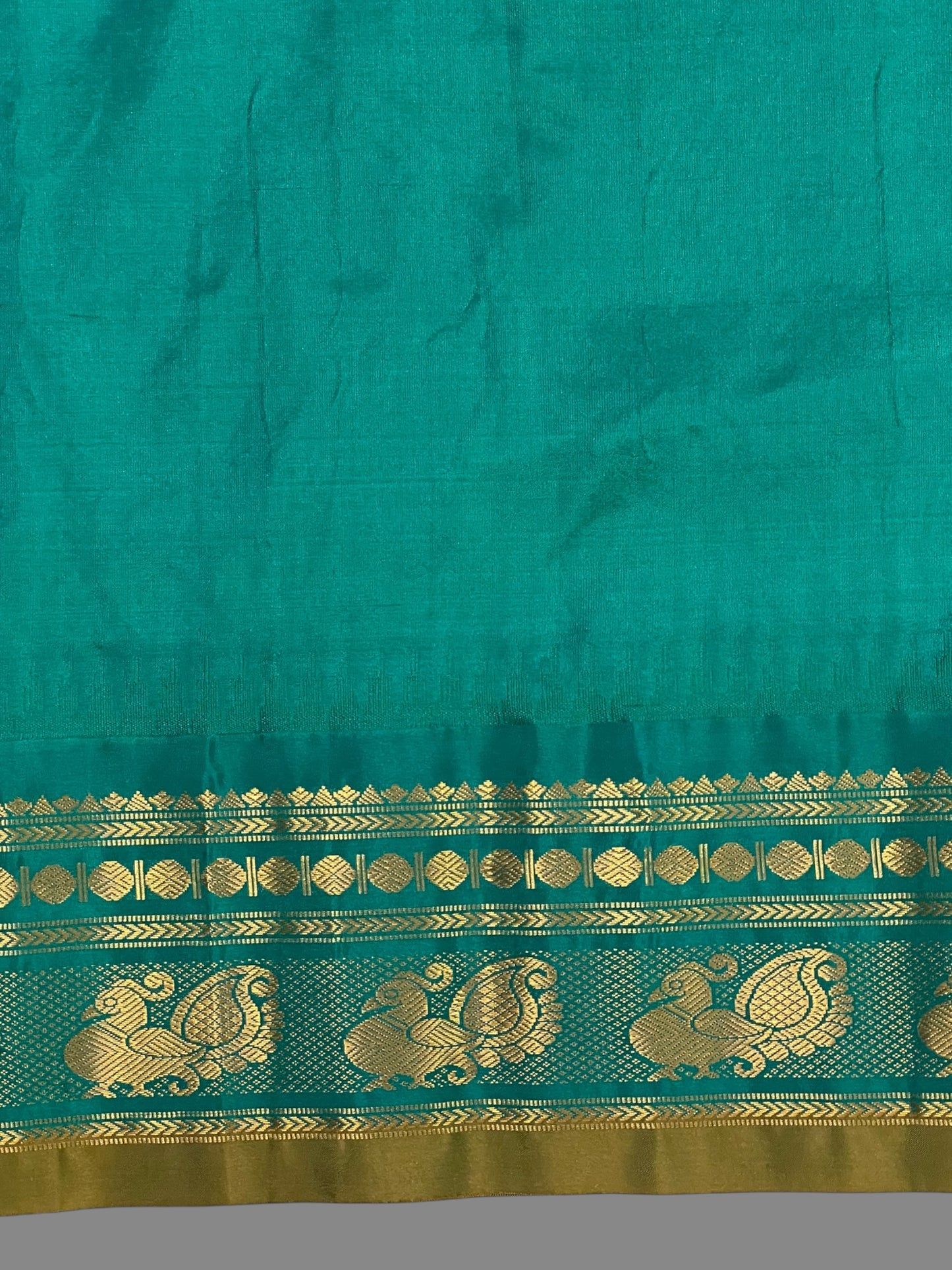 Mahalaxmi Border Cream Pure Silk Saree