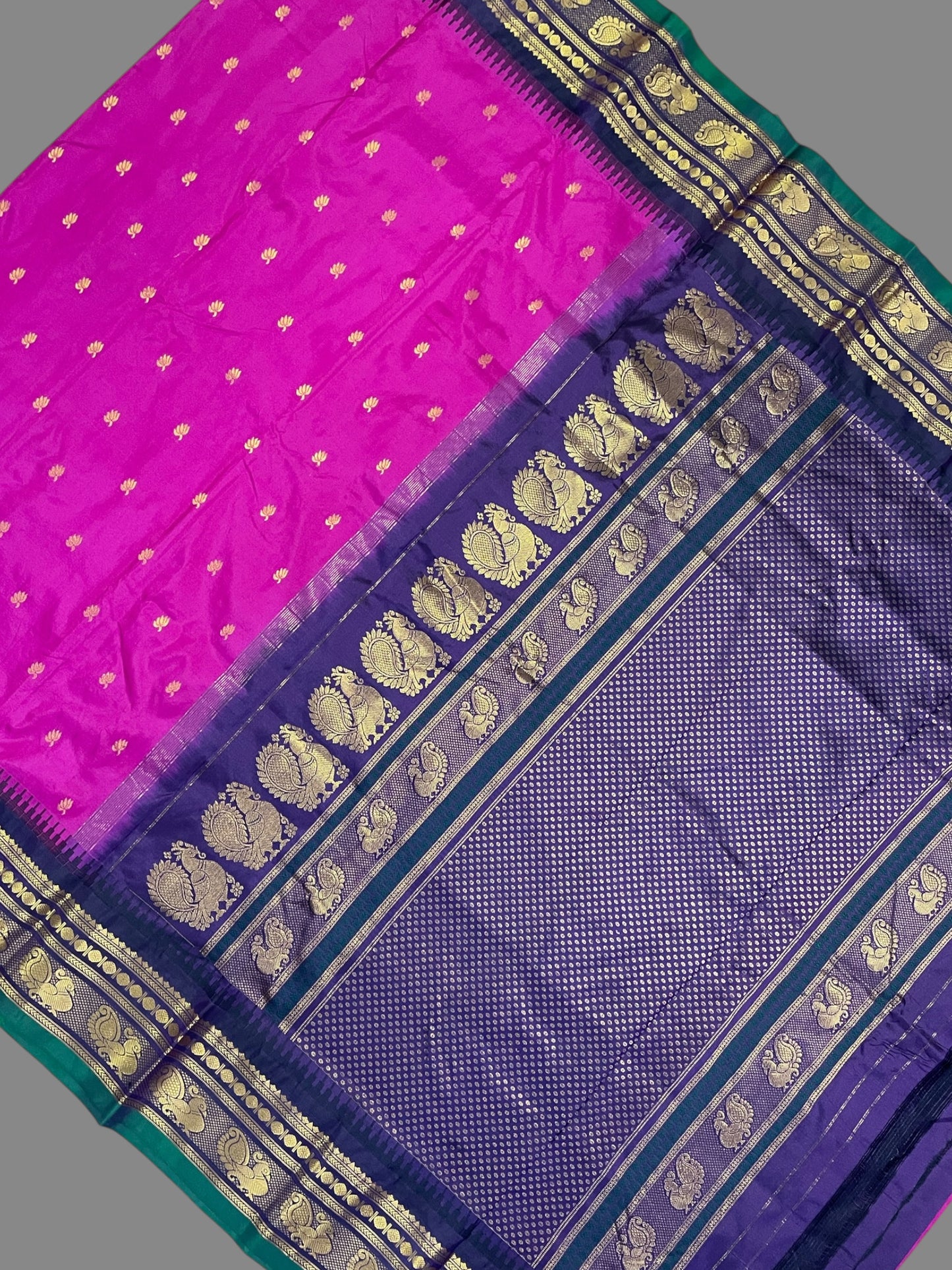 Mahalaxmi Border Rani Pink Pure Silk Saree