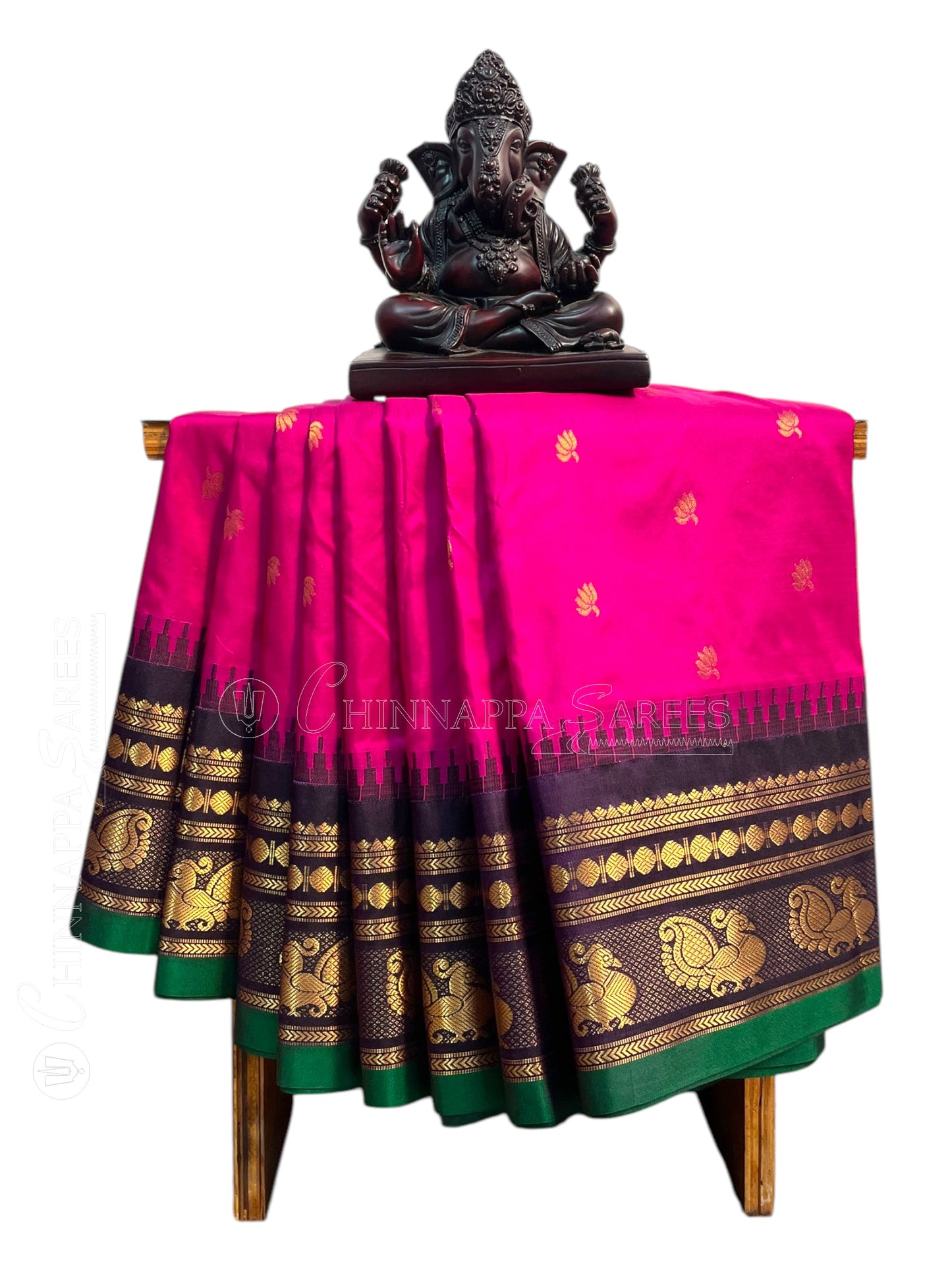 Mahalaxmi Border Rani Pink Pure Silk Saree