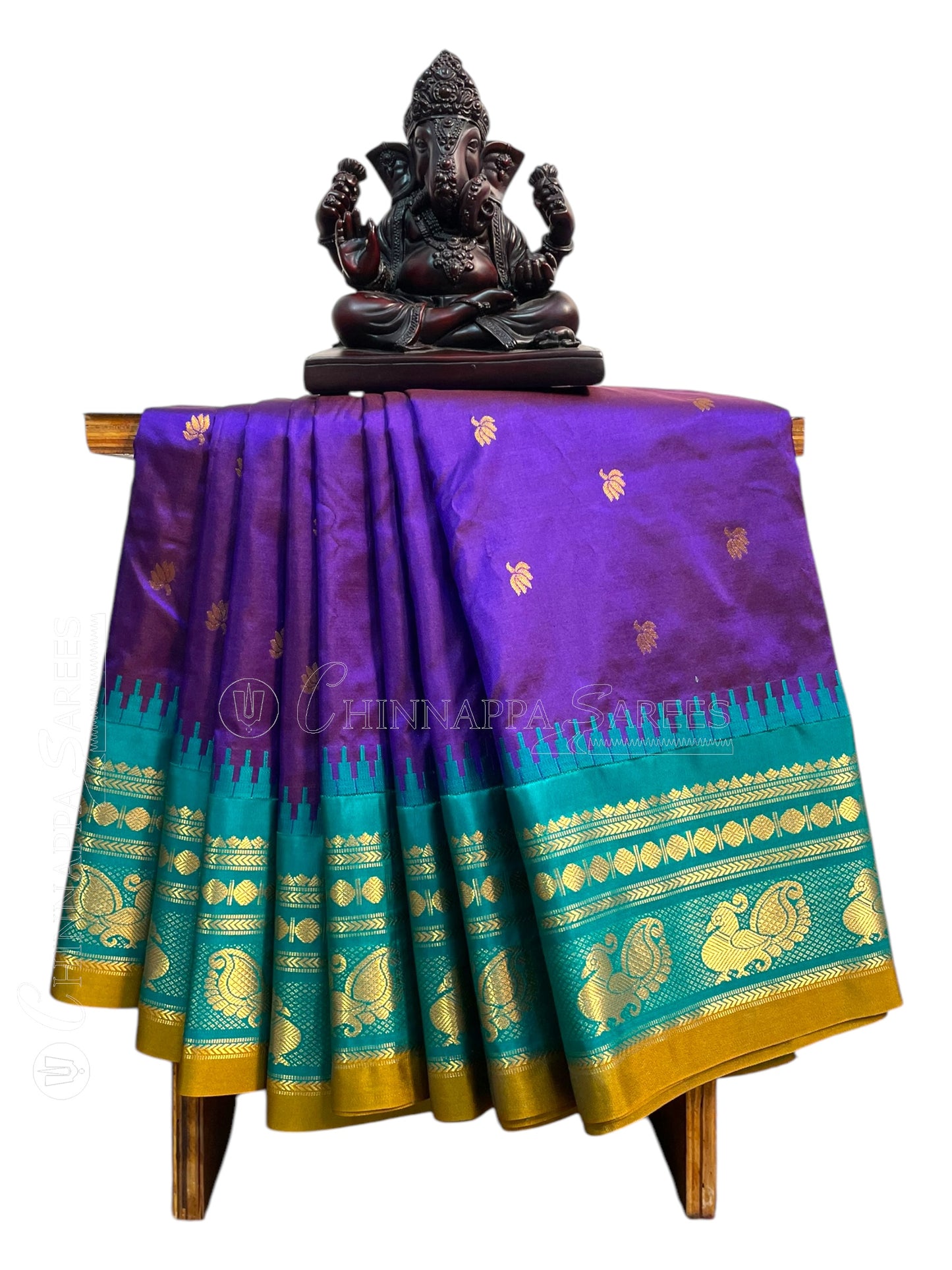 Mahalaxmi Border Violet 1 Pure Silk Saree