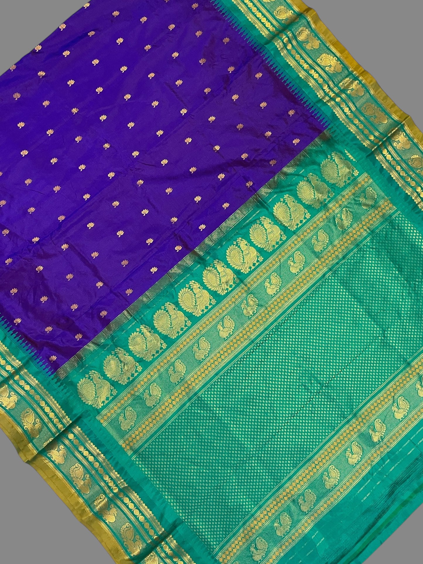 Mahalaxmi Border Violet 1 Pure Silk Saree