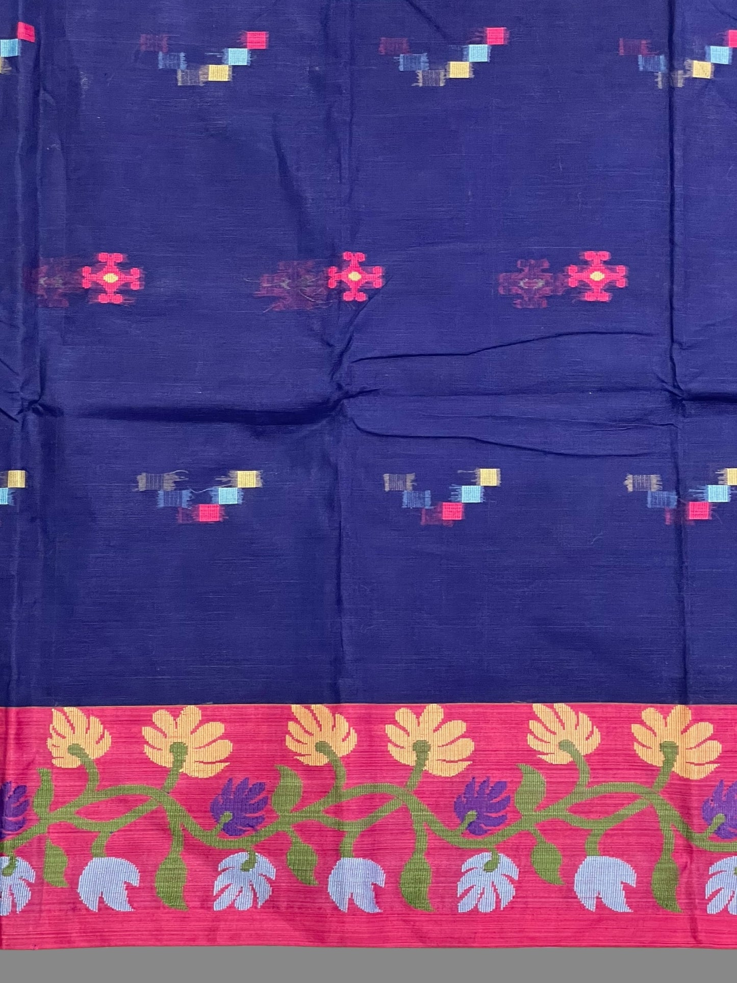 Bengali Dark Blue Cotton Sarees