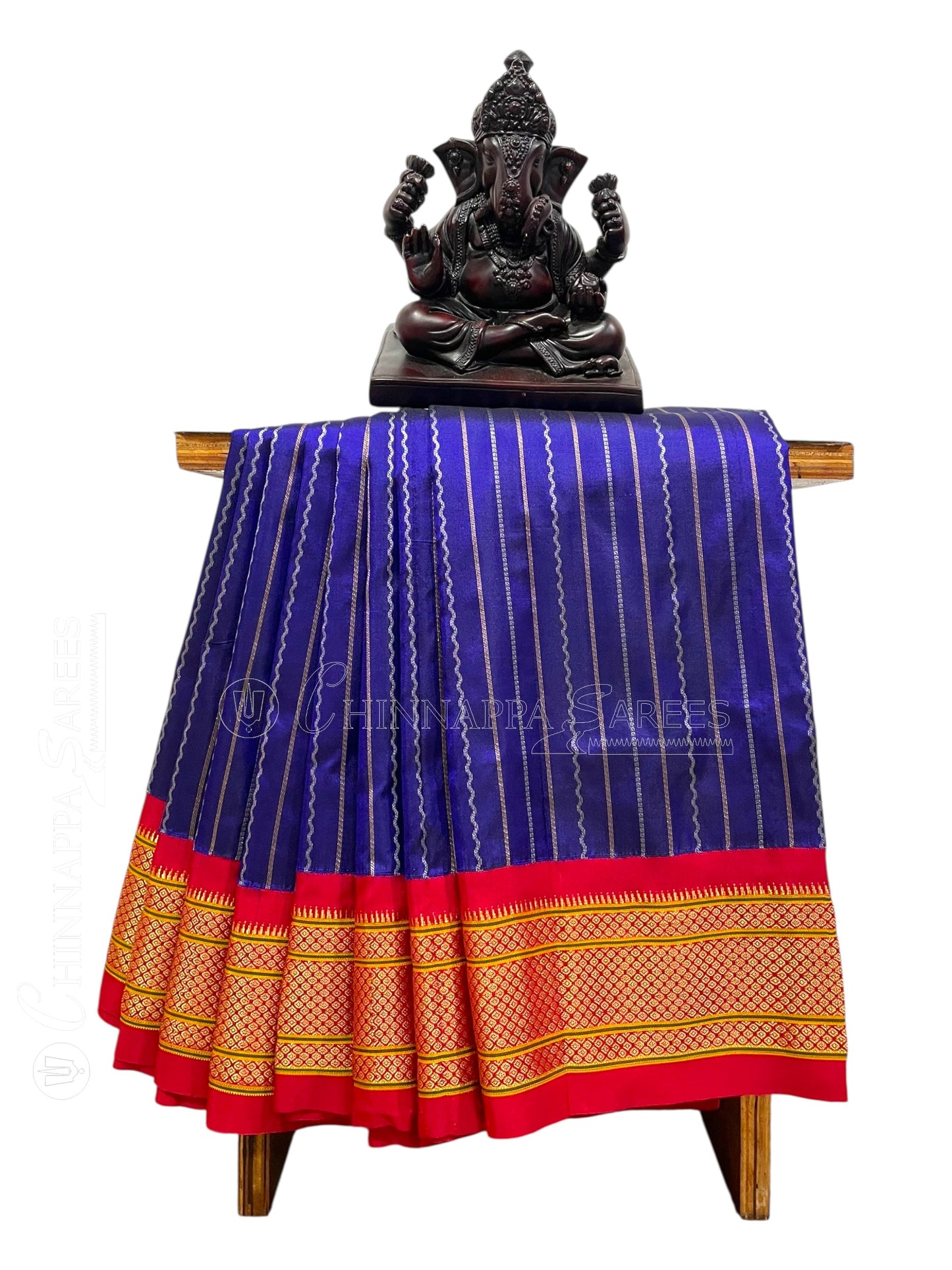 Pure Paithani  Dark Blue Silk Saree