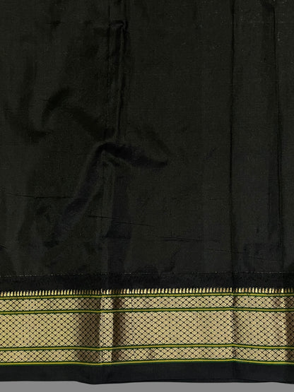 Pure Paithani Dull Green Silk Saree