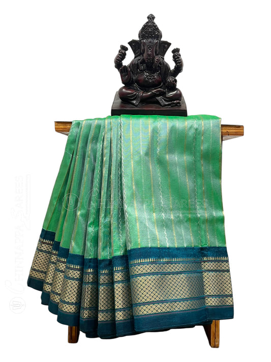 Pure Paithani Mint Green Silk Saree