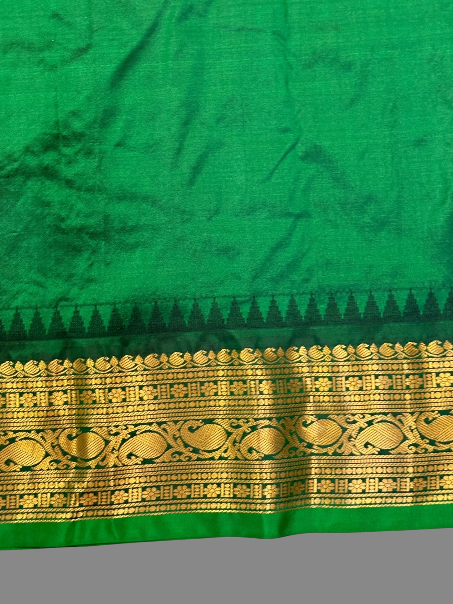 Bridal Big Checks Butta Mustard Pure Silk Sarees