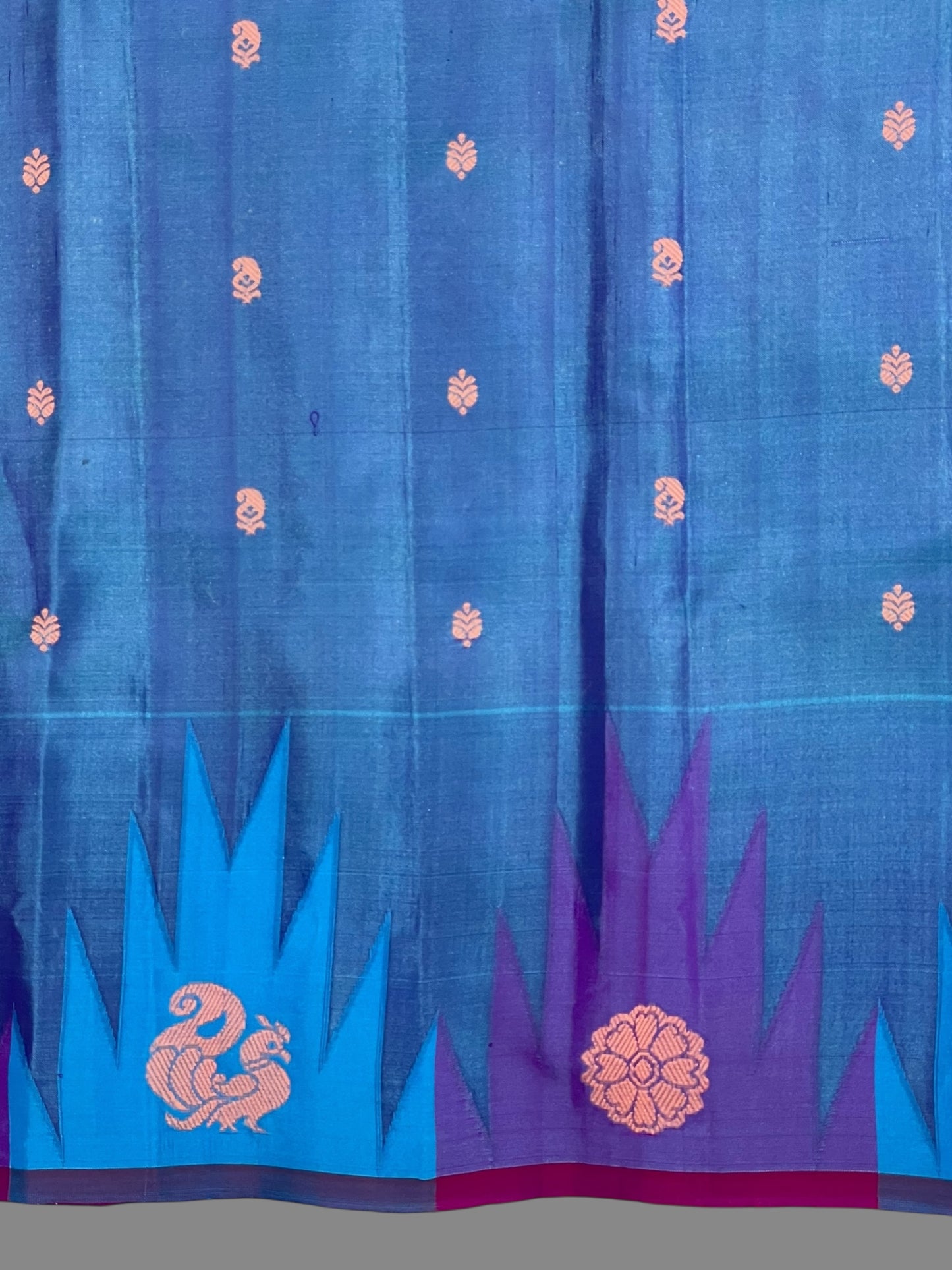 Kanchi Big Temple Border Rama Green 1 Pure Silk Saree