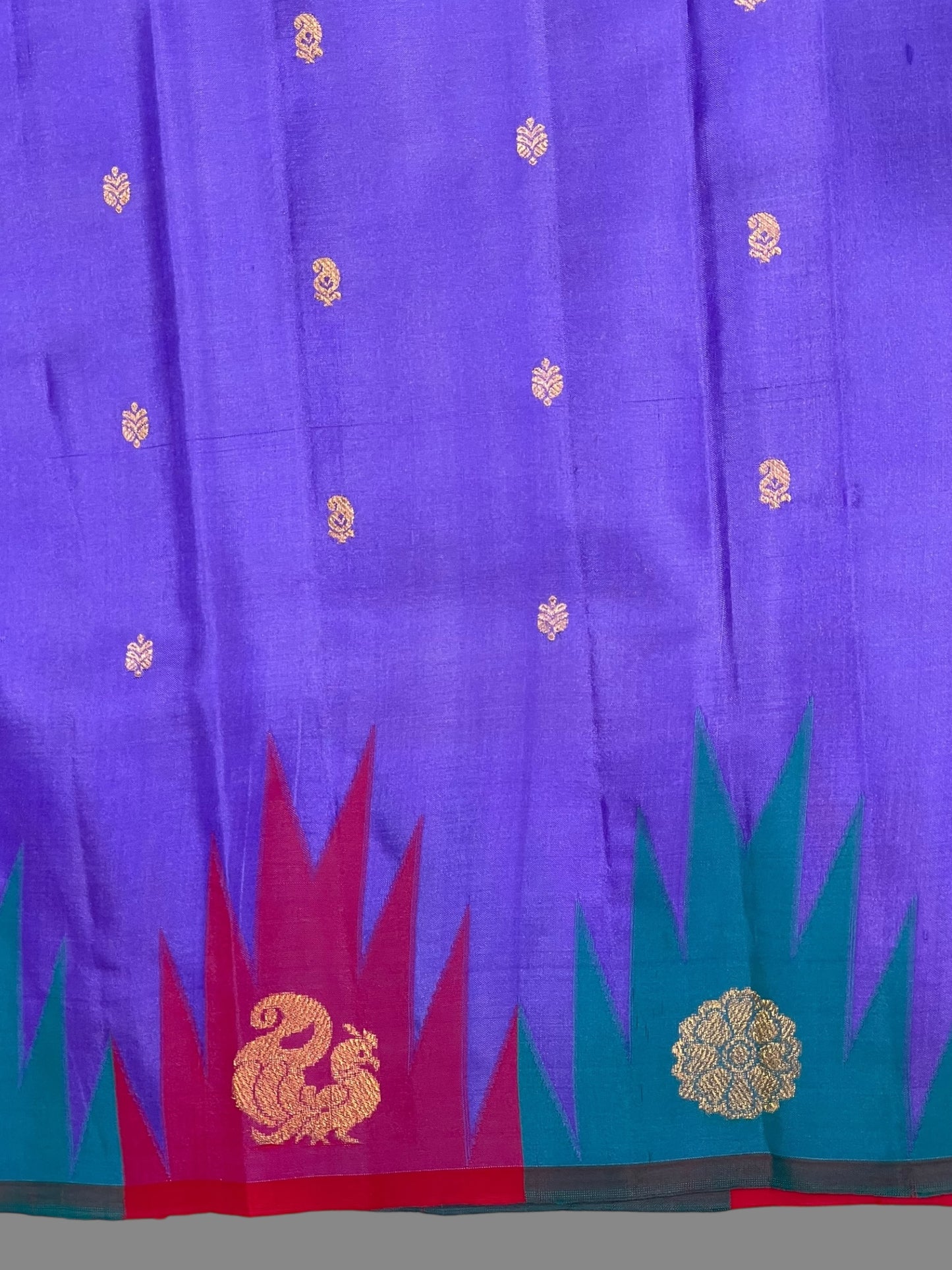 Kanchi Big Temple Border Lavender Pure Silk Saree
