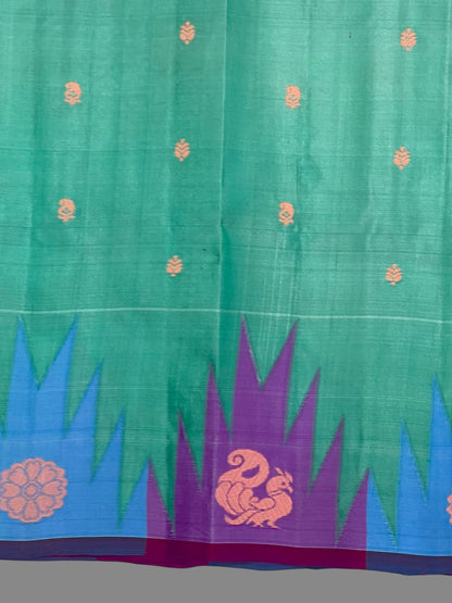 Kanchi Big Temple Border Yellow Pure Silk Saree