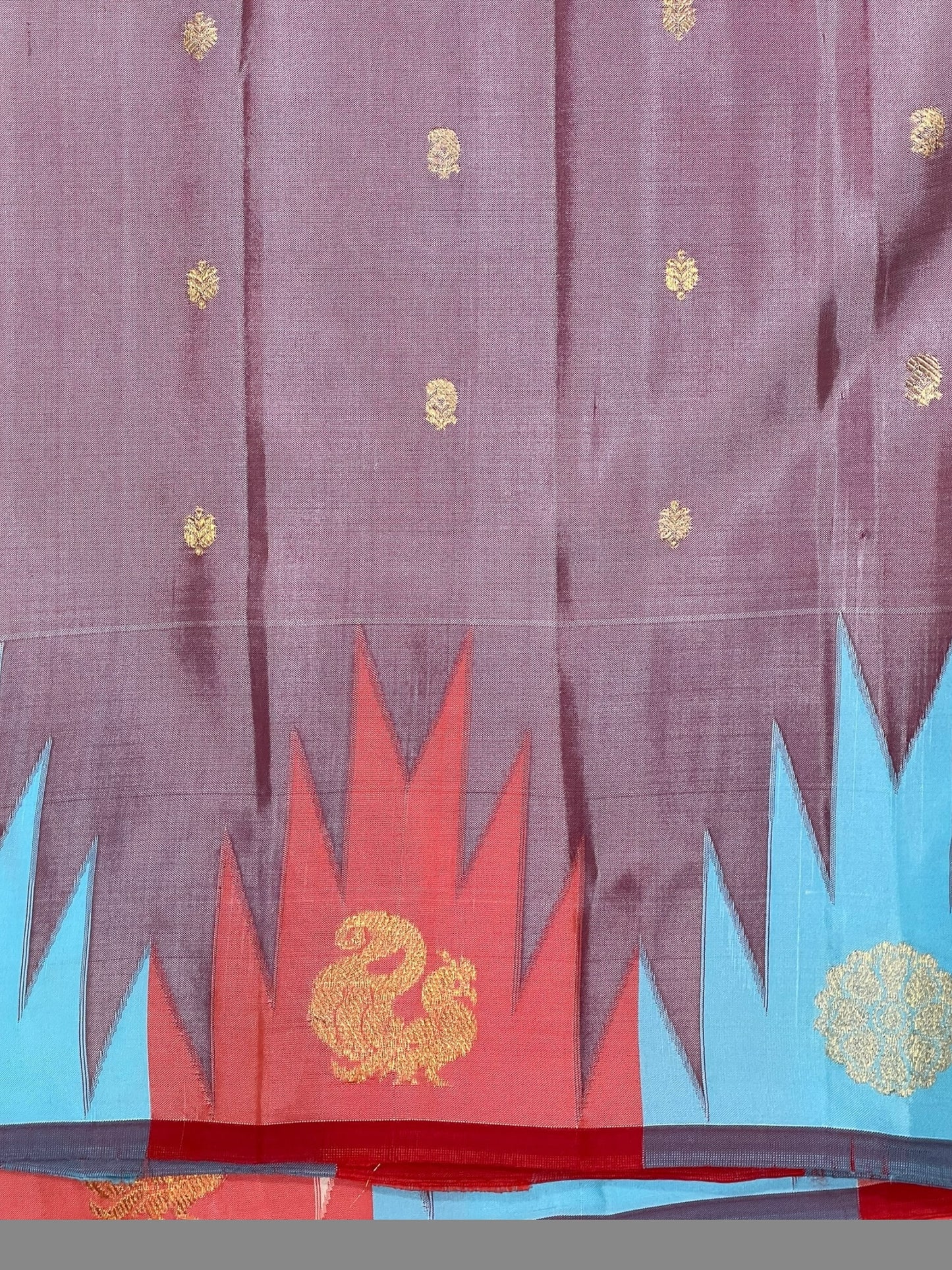 Kanchi Big Temple Border Half White Pure Silk Saree