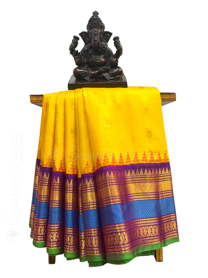 Venkat Giri Checks Yellow Pure Silk Saree