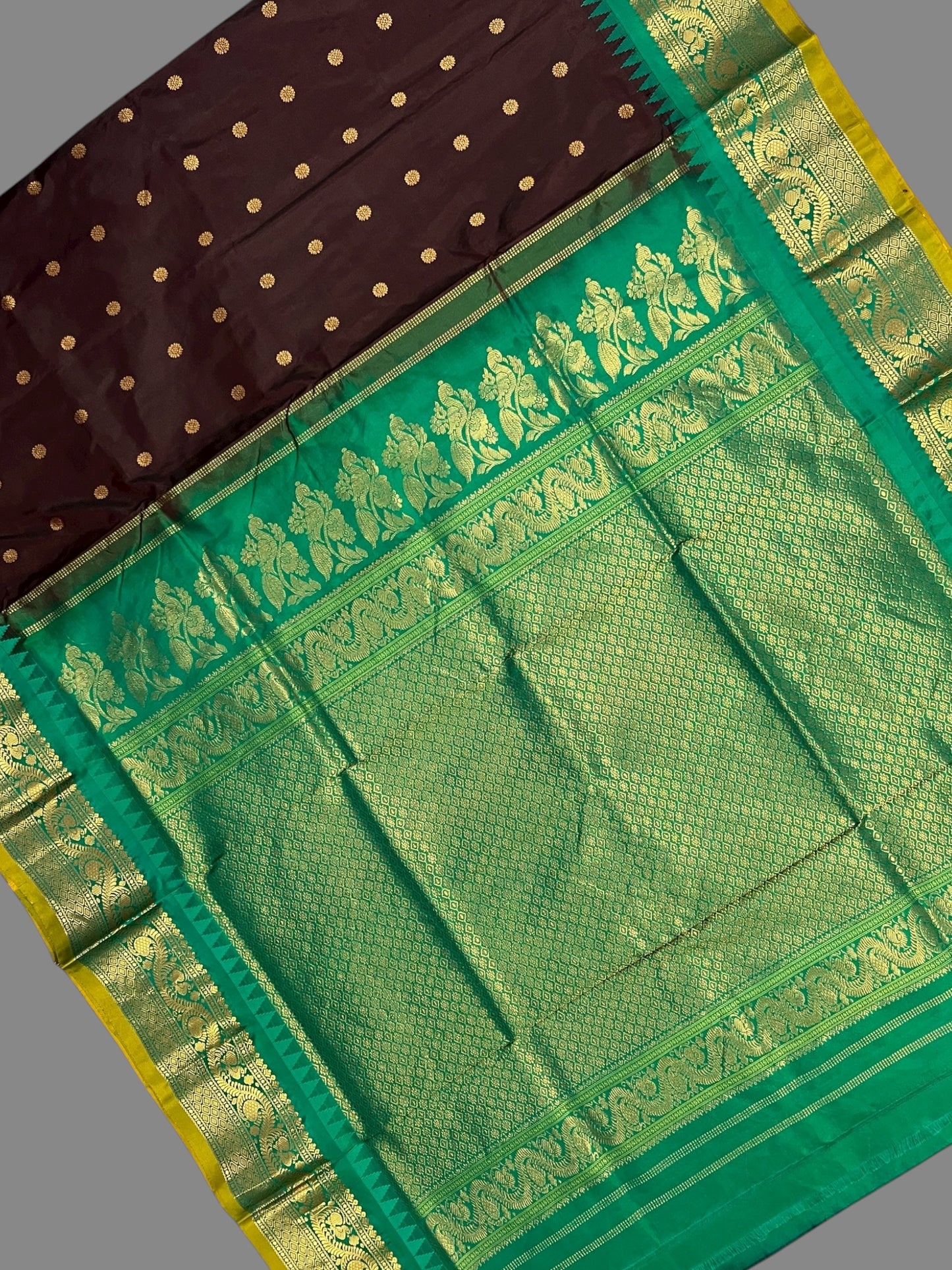 Shilpi Border Brown Pure Silk Saree