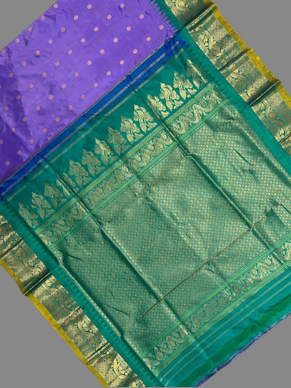 Shilpi  Border Violet Pure Silk Saree