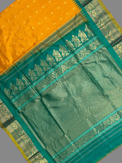 Shilpi Border Golden Yellow Pure Silk Saree