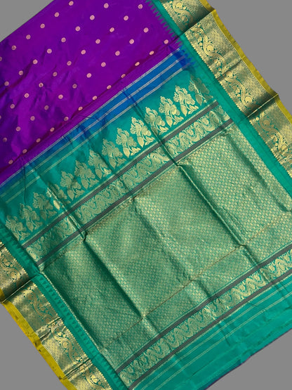 Shilpi Border Magenta Pure Silk Saree