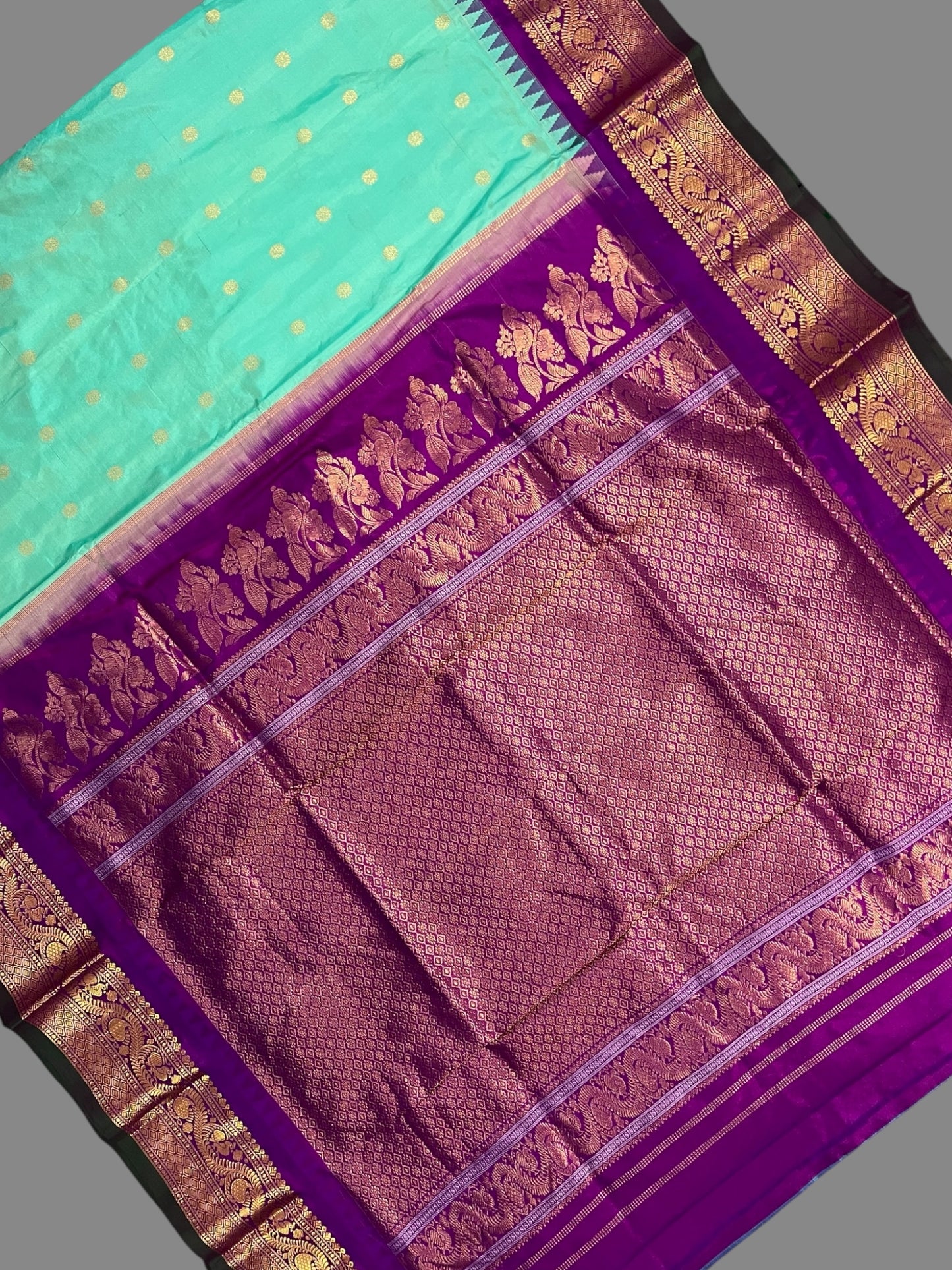 Shilpi  Border Light Pista Pure Silk Saree
