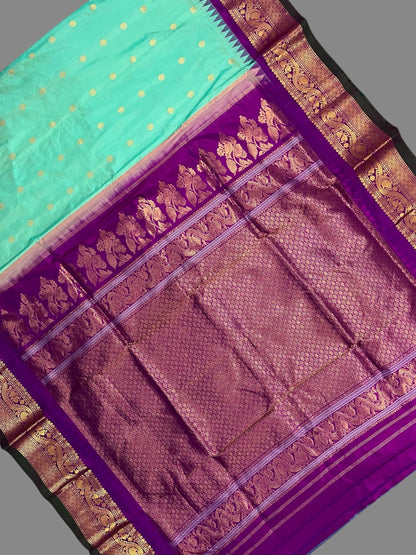Shilpi  Border Light Pista Pure Silk Saree