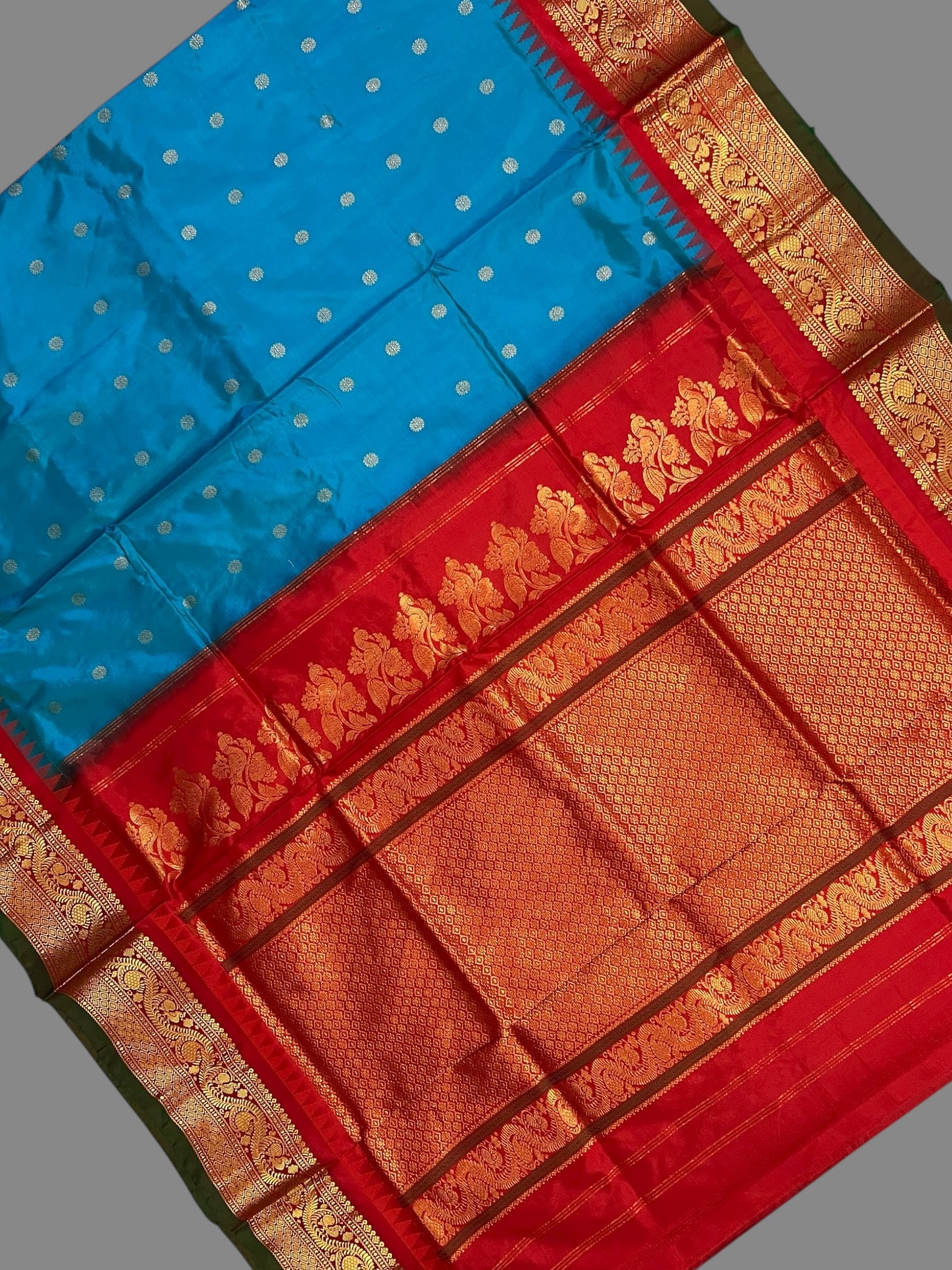 Shilpi  Border Blue Pure Silk Saree