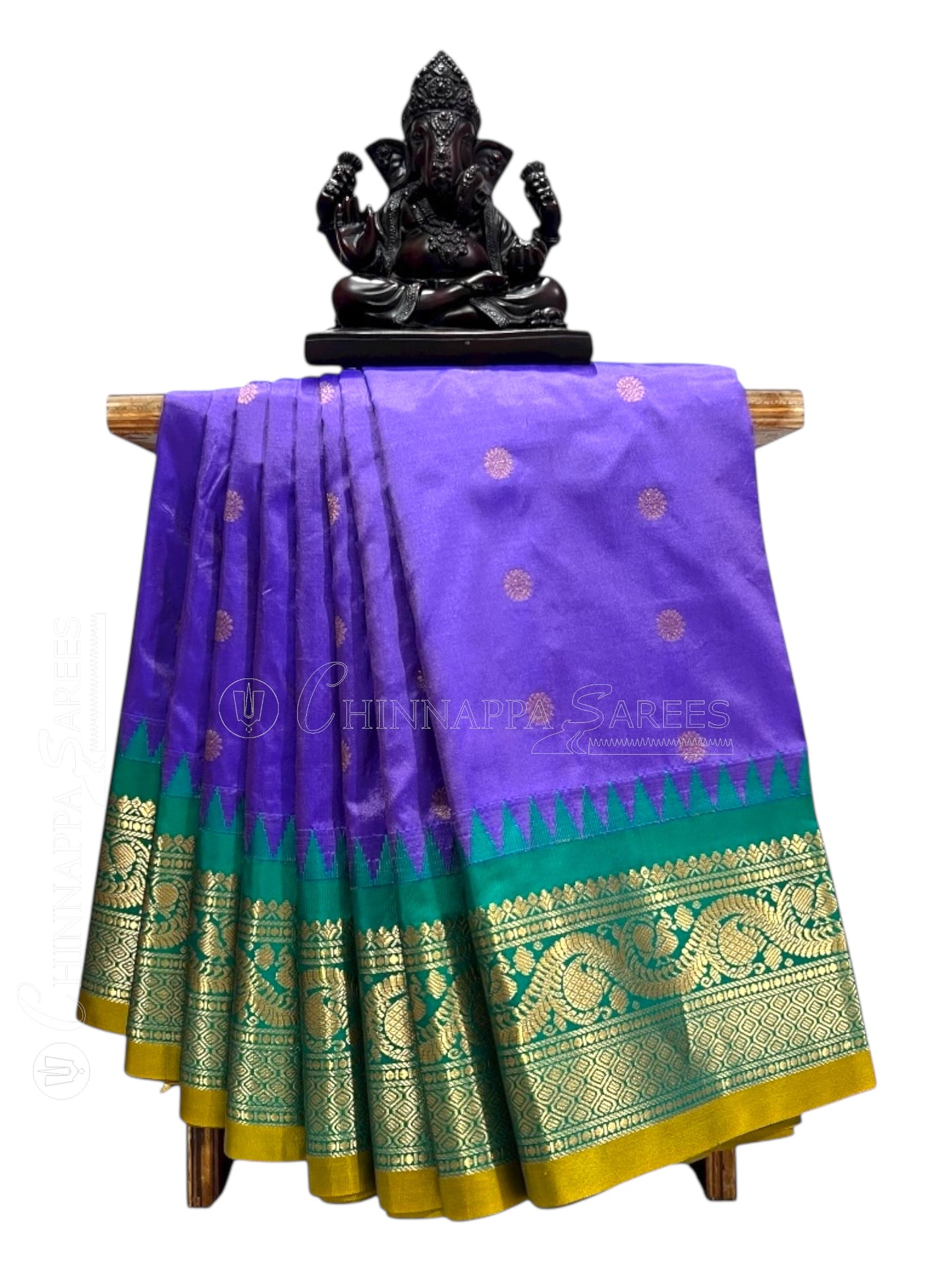 Shilpi  Border Violet Pure Silk Saree