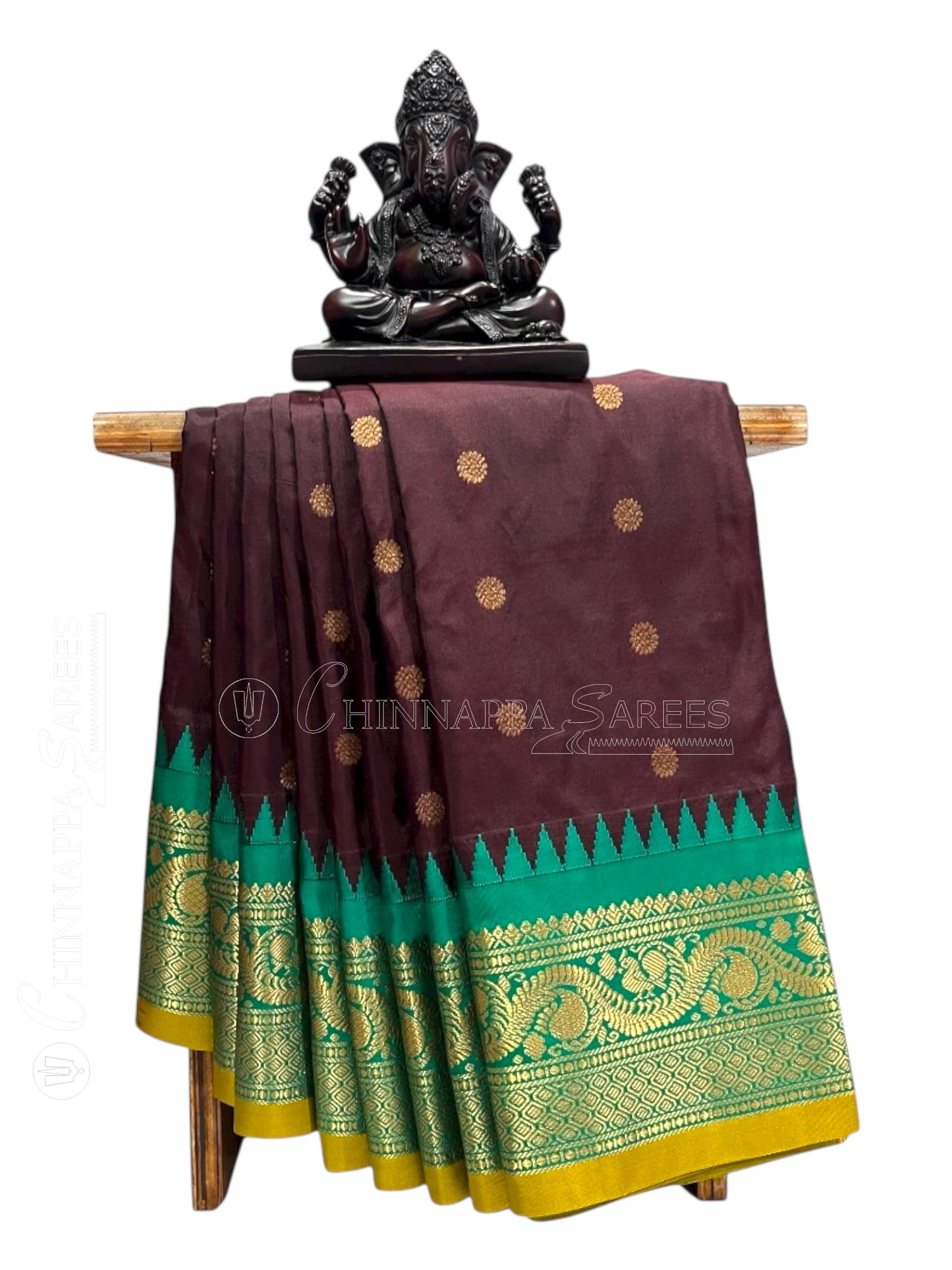 Shilpi Border Brown Pure Silk Saree