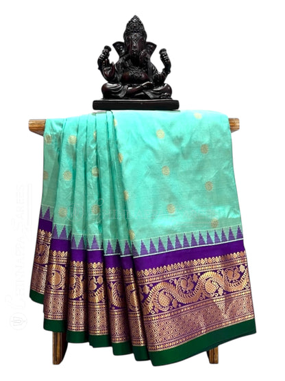 Shilpi  Border Light Pista Green Pure Silk Saree