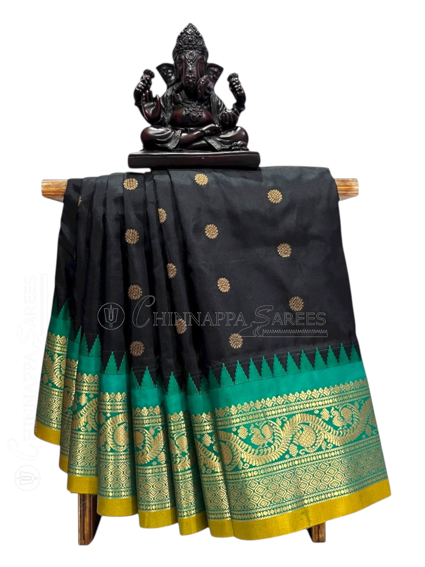 Shilpi Border Black Pure Silk Saree