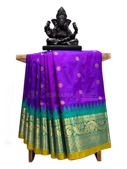 Shilpi Border Magenta Pure Silk Saree