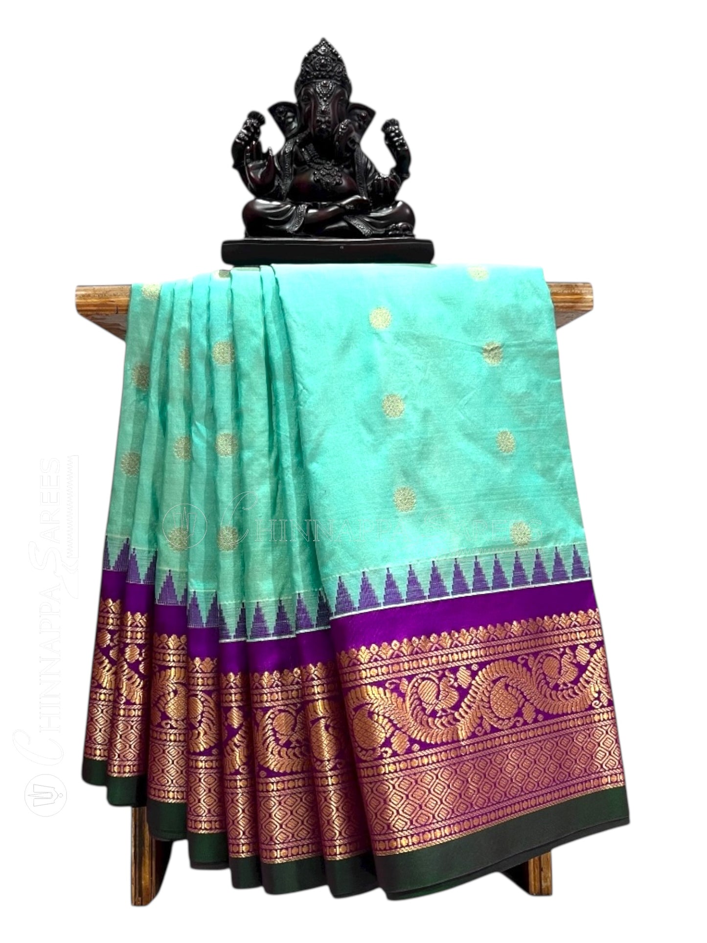 Shilpi  Border Light Pista Pure Silk Saree