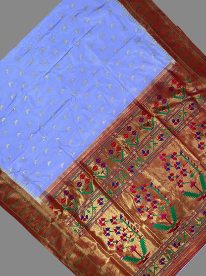 Single Muniya Border Lavender Silk Saree