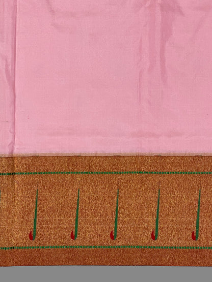 Single Muniya Border Light Pink Silk Saree