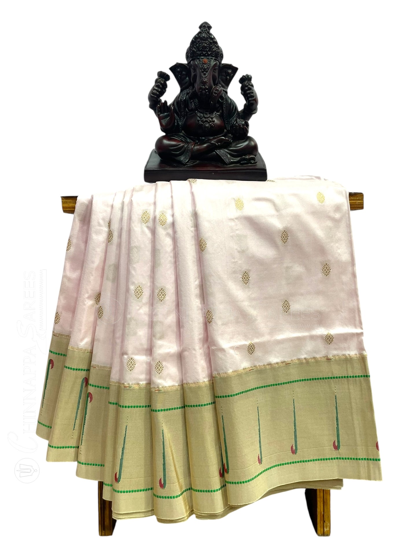 Single Muniya Border Very Light Pink Silk Saree