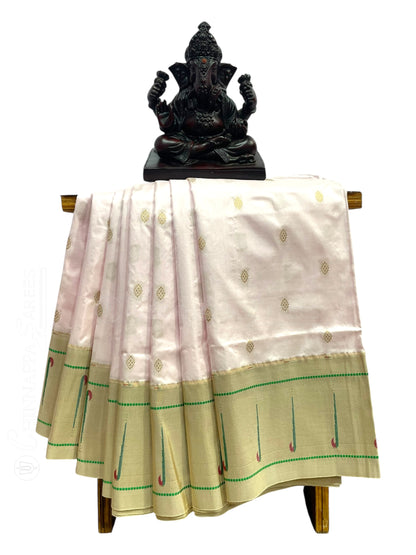 Single Muniya Border Very Light Pink Silk Saree