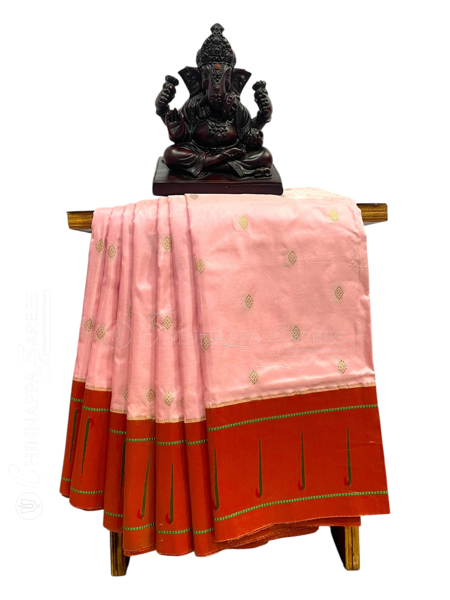 Single Muniya Border Light Pink Silk Saree