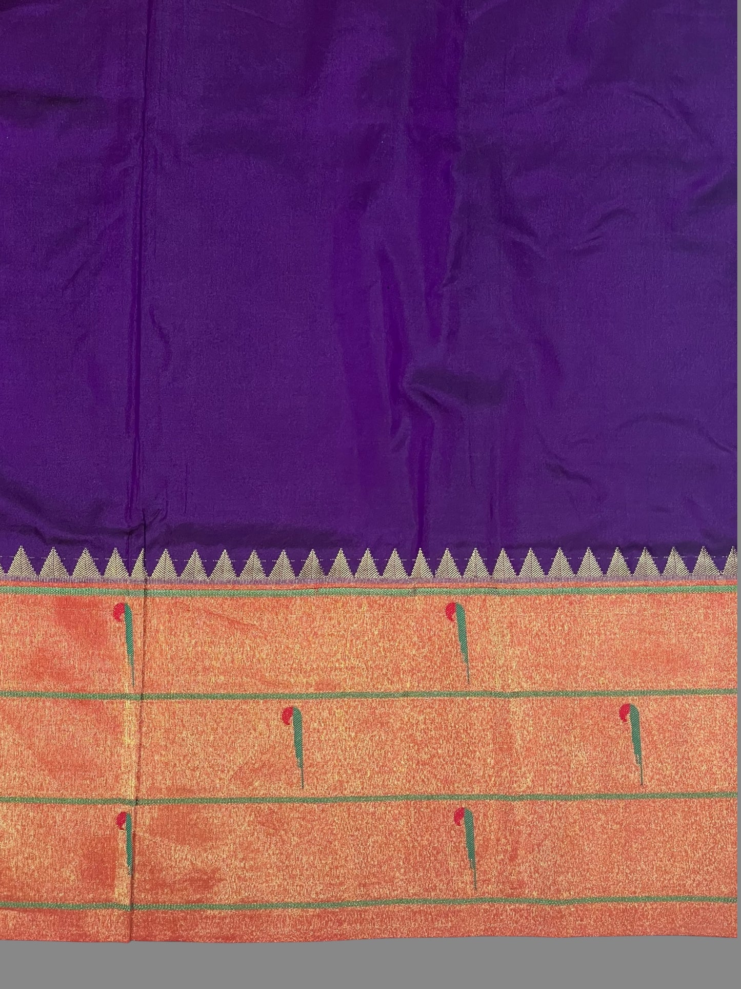 Triple Muniya Border Magenta Pure Silk Saree