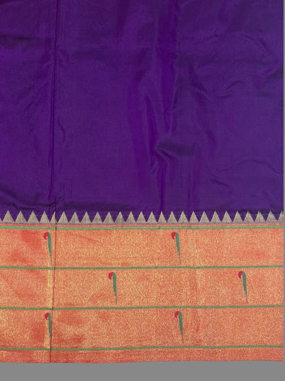 Triple Muniya Border Magenta Pure Silk Saree