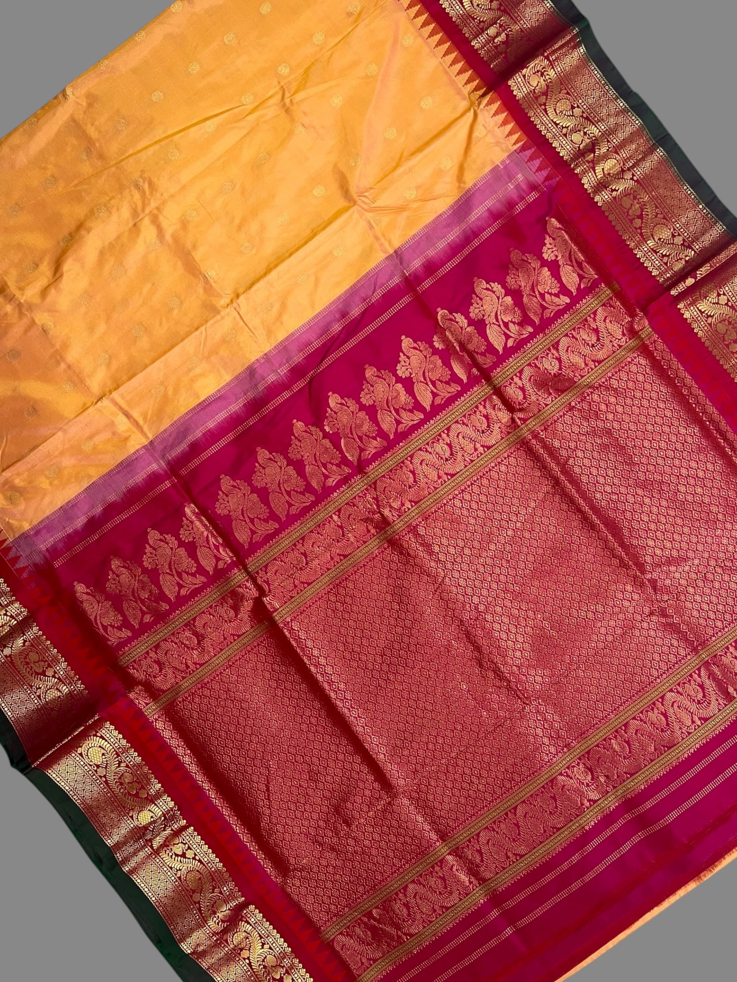 Shilpi  Border Light Orange Pure Silk Saree