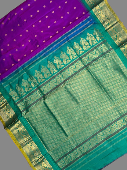 Shilpi  Border Magenta Pure Silk Saree